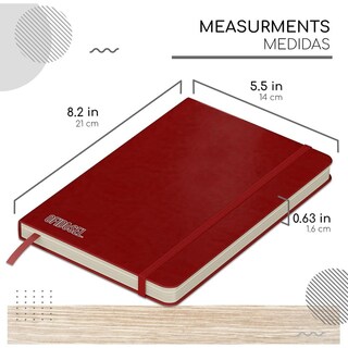 Foto 3 | Foto 3 | Ofidosel Libreta Con Pasta Dura De Piel Vegana Con Separador Color Roja