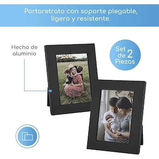 Foto 3 | Foto 3 | Ofidosel Set De 2 Portaretratos Color Negro