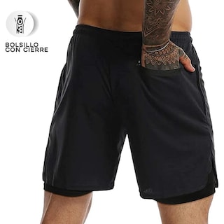 Foto 5 | Foto 5 | Vedicci Short Deportivo Hombre 2 En 1 Color Negro Talla L