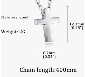Foto 4 | Foto 4 | Collar Xtellar Para Niños Con Dije Pequeño De Cruz En Acero Inoxidable Cadena De 41 Cm