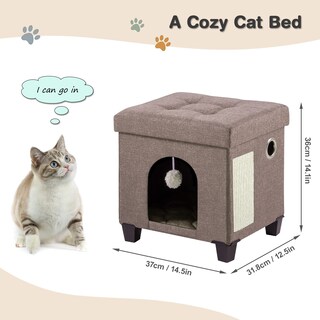 Foto 2 | Foto 2 | Cat House Brian & Dany - Cama Tipo Cueva Para Gatos De Interior Color Marrón - Venta Internacional.