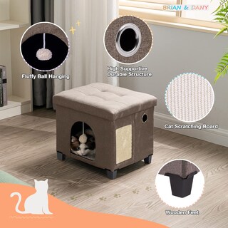 Foto 4 | Foto 4 | Cat House Brian & Dany - Cama Tipo Cueva Para Gatos De Interior Color Marrón - Venta Internacional.