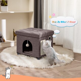 Foto 5 | Foto 5 | Cat House Brian & Dany - Cama Tipo Cueva Para Gatos De Interior Color Marrón - Venta Internacional.