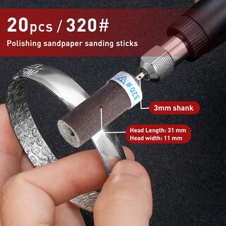 Foto 3 | Foto 3 | Juego De Varillas De Lija Para Lijar 20 Unidades Grano 320 Para Dremel - Venta Internacional.