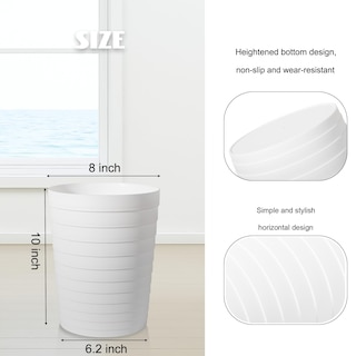 Foto 7 | Foto 7 | Papelera Pequeña Uujoly De Plástico 6 L 1.8 Galones Color Blanco - Venta Internacional.