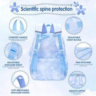 Foto 4 | Foto 4 | Mochila Escolar Alrisg Lovely Para Niñas De 17 Pulgadas  Azul - Venta Internacional.