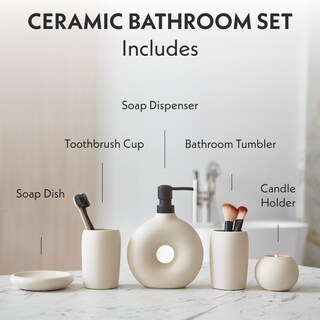Foto 2 | Foto 2 | Set De Accesorios De Baño Terramoza Terracotta 5 Piezas Color Beige - Venta Internacional.