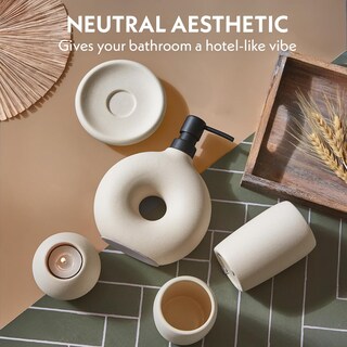 Foto 3 | Foto 3 | Set De Accesorios De Baño Terramoza Terracotta 5 Piezas Color Beige - Venta Internacional.
