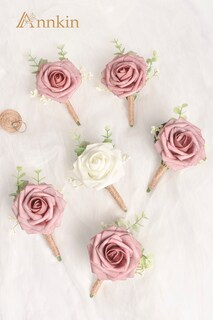 Foto 2 | Foto 2 | Boutonniere Annkin Dusty Rose Con Eucalipto Para Hombre (set De 6) - Venta Internacional.