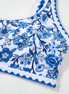 Foto 5 | Foto 5 | Conjunto De Bikini Herseas Con Estampado Floral Y Cintura Alta Acolchado Azul Para Mujer - Venta Internacional.