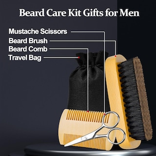 Foto 5 | Foto 5 | Kit De Cuidado De Barba Oeago Para Hombre Con Cepillo Peine Y Tijeras En Bolsa - Venta Internacional.
