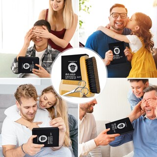 Foto 7 | Foto 7 | Kit De Cuidado De Barba Oeago Para Hombre Con Cepillo Peine Y Tijeras En Bolsa - Venta Internacional.