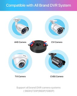 Foto 4 | Foto 4 | Paquete De 4 Cables De Alimentación De Vídeo Zosi De 30 M Con Conectores Y Clips - Venta Internacional.
