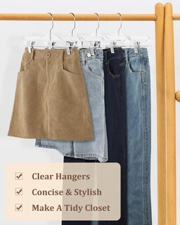 Foto 7 | Foto 7 | Perchas Para Pantalones Amkufo  Paquete De 30 Unidades  Plástico Transparente De 14 Pulgadas Con Clips - Venta Internacional.