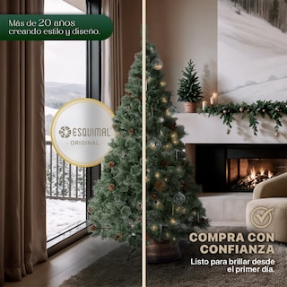 Foto 6 | Foto 6 | Árbol De Navidad Esquimal Pino Con Piñas Verde Olivo 2.50m 666 Ramas Apariencia Natural