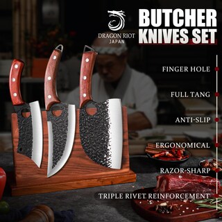 Foto 5 | Foto 5 | Juego De Cuchillos De Carnicero Dragon Riot Professional Para Carne 3 Unidades - Venta Internacional.