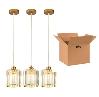 Foto 1 | Foto 1 | ''lámpara Colgante Techo Cristal Moderna Decorativas 3 Piezas Redindas Doradas ''