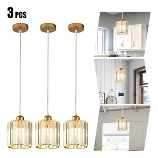 Foto 2 | Foto 2 | ''lámpara Colgante Techo Cristal Moderna Decorativas 3 Piezas Redindas Doradas ''