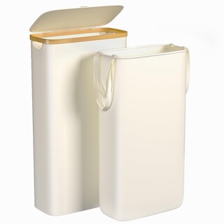 Foto 1 | Foto 1 | Cesto Para Ropa Sucia Foluck Slim 60 L Impermeable Con Tapa Color Beige - Venta Internacional.