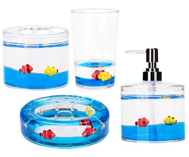 Foto 1 | Foto 1 | Juego De Accesorios Para Tocador De Baño Locco Decor 4 Piezas 4d Liquid - Venta Internacional.