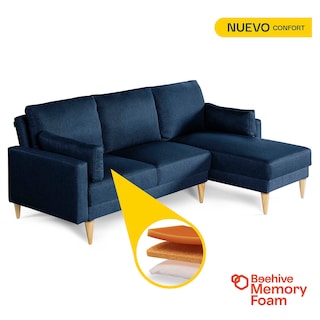 Foto 2 | Foto 2 | Sala Modular Reversible Makora Kissa Con Memory Foam Color Azul Lino Respaldo Reclinable De 3 Posiciones