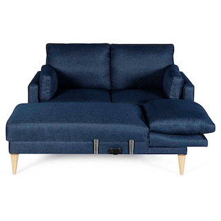 Foto 5 | Foto 5 | Sala Modular Reversible Makora Kissa Con Memory Foam Color Azul Lino Respaldo Reclinable De 3 Posiciones