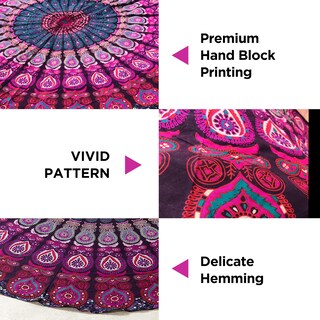 Foto 4 | Foto 4 | Tapiz Raajsee De Algodón Indio Con Mandala Morado 210x232 Cm - Venta Internacional.