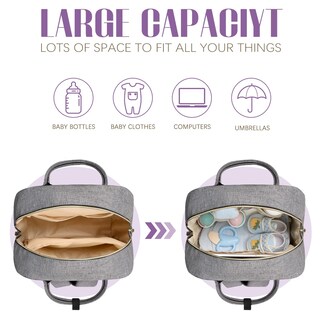 Foto 2 | Foto 2 | Mochila Para Pañales Tuwubi Baby Essentials Impermeable Gris - Venta Internacional.