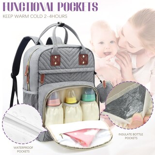 Foto 3 | Foto 3 | Mochila Para Pañales Tuwubi Baby Essentials Impermeable Gris - Venta Internacional.