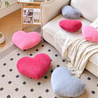 Foto 4 | Foto 4 | Cojín Xvtru Con Forma De Corazón Piel Sintética De Conejo Color Gris Suave 50 X 40 Cm - Venta Internacional.