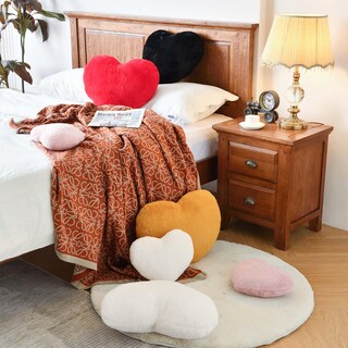 Foto 6 | Foto 6 | Cojín Xvtru Con Forma De Corazón Piel Sintética De Conejo Color Gris Suave 50 X 40 Cm - Venta Internacional.