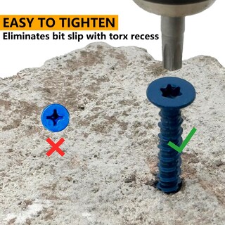 Foto 2 | Foto 2 | Tornillos Para Hormigón Allkeen  100 Unidades  1/4 X 1-3/4 Pulgadas  Acero Al Carbono - Venta Internacional.