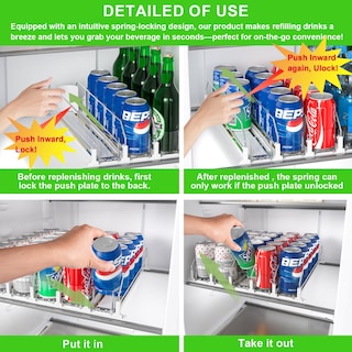 Foto 3 | Foto 3 | Organizador De Bebidas Kuukikv Mejorado Para Nevera  25 Latas  Color Blanco - Venta Internacional.