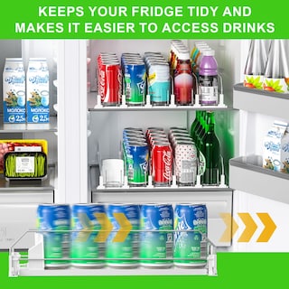 Foto 4 | Foto 4 | Organizador De Bebidas Kuukikv Mejorado Para Nevera  25 Latas  Color Blanco - Venta Internacional.