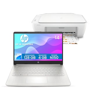 Foto 1 | Foto 1 | Combo Laptop Hp 14-dq6011dx Intel Inside N150 4gb 128gb W11h Plata + Impresora Hp