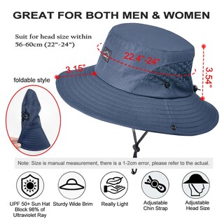 Foto 2 | Foto 2 | Sombrero De Sol Sireck Upf50+ De Ala Ancha Para Hombre Y Mujer Color Azul Marino - Venta Internacional.