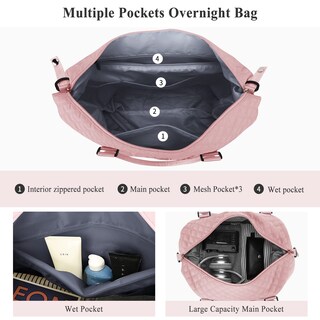 Foto 5 | Foto 5 | Bolsa De Viaje Hyc00 Para Mujer Rosa Capacidad De 30 Litros - Venta Internacional.