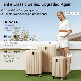 Foto 2 | Foto 2 | Equipaje De Mano Hanke Carcasa Rígida Ligera De 20 Pulgadas Con Ruedas - Venta Internacional.