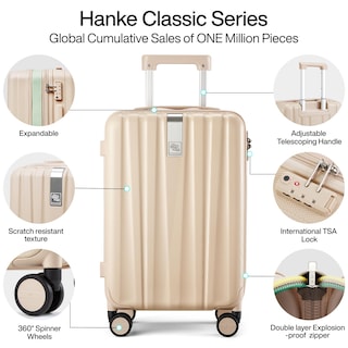 Foto 5 | Foto 5 | Equipaje De Mano Hanke Carcasa Rígida Ligera De 20 Pulgadas Con Ruedas - Venta Internacional.