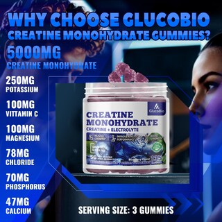 Foto 2 | Foto 2 | Gomitas De Monohidrato De Creatina Supplement Glucobio 135 Unidades - Venta Internacional.