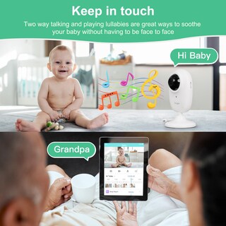 Foto 3 | Foto 3 | Monitor De Vídeo Para Bebés Simyke 1080p Smart Wifi Con Detección De Llantos - Venta Internacional.