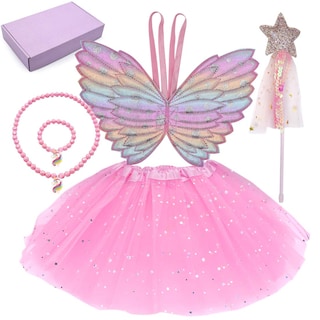 Foto 1 | Foto 1 | Set De Disfraces Shaqmars Fairy Princess Con Alas Para Niñas De 4 A 6 Años - Venta Internacional.