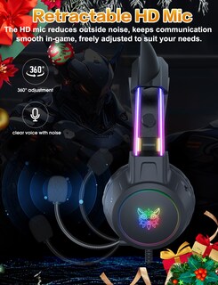 Foto 4 | Foto 4 | Auriculares Para Juegos Onitoon Ligeros Con Orejas De Gato Desmontables Rgb - Venta Internacional.