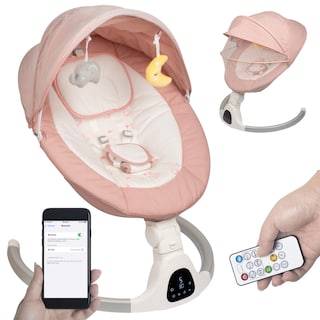 Foto 1 | Foto 1 | Baby Swing Jfovmcyg Con Función De Temporización 5 Velocidades De Giro Color Rosa - Venta Internacional.