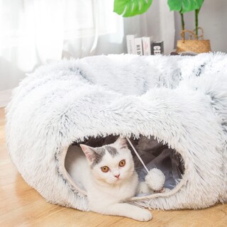 Foto 1 | Foto 1 | Cama Tipo Túnel Luckitty Para Gatos Y Perros Cálida Y Esponjosa De Felpa Con Cojín Lavable - Venta Internacional.