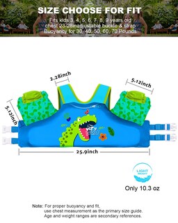 Foto 4 | Foto 4 | Chaleco De Natación Aeocoo Puddle Float Jumper 9-14-23-27-32 Kg 1-3-5-6-9 Años - Venta Internacional.