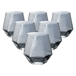 Foto 1 | Foto 1 | Set De 6 Vasos De Cristal Ideen Hexagonales Humo 310 Ml