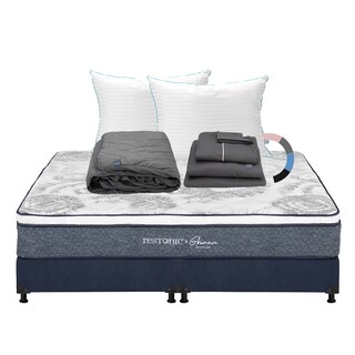 Foto 1 | Foto 1 | Colchón Restonic Ghana King Size + Box Dicasa + Almohada Royal Twin + Protector Lux + Sábanas Royal