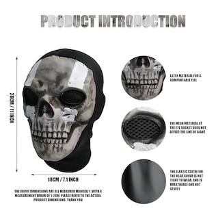 Foto 4 | Foto 4 | Mascara Call Of Duty Mw2 Skull Ghost Mascara Headgear Halloween