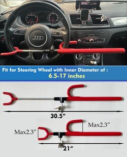 Foto 3 | Foto 3 | Cerradura De Volante Dodomes Antirrobo Para Vehículos Seguridad Color Rojo - Venta Internacional.